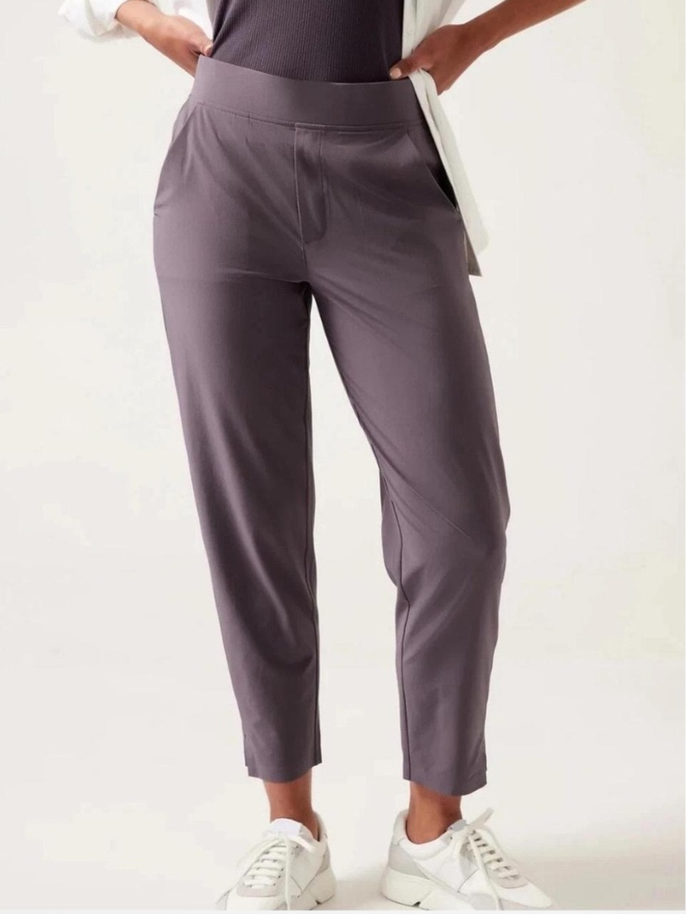 Athleta Brooklyn Ankle Pants Purple Dusk Violet Sz 2 Casual Travel Athleisure